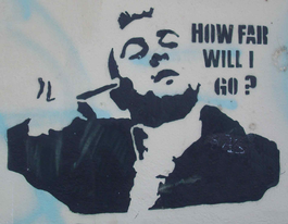 Граффити с изображением Тревиса Бикла в Регенсбурге