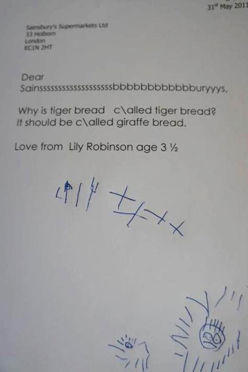 Письмо 3-летней девочки